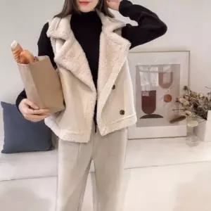 여자 페이크퍼 무스탕 조끼 겨울 아우터 양털조끼 kmS8+1zqt