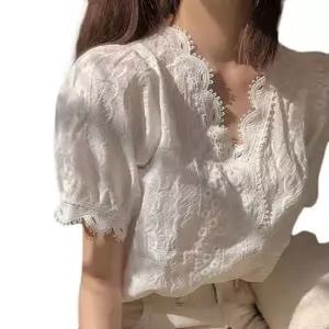 [SBD] 레이스 퍼프 데일리 인기 반팔티 여자 여름 블라우스