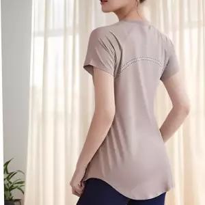 요가복 엔시크 여성 롱 힙커버 필라테스복 요가 상의 트레이닝복 반팔 운동복 필라테스상의 여