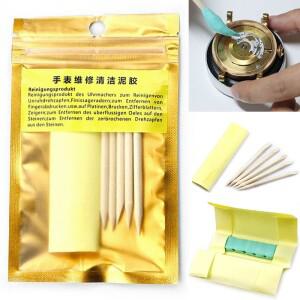 시계 제작자용 고무 퍼티 클리너  무브먼트 클리닝 클레이  나무 스틱  수리 도구 액세서리