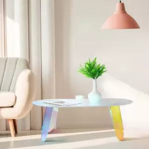 소파테이블 홀로그램 레인보우 거실 아크릴 오로라 투명 탁자 HSG-950 사이드 인테리어