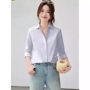 스트라이프 셔츠 봄가을 핀 긴팔 상의 여자 봄 오피스룩 KS3