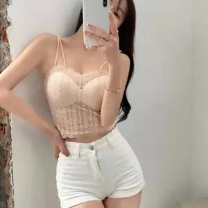 여자 레이스 크롭탑 여름 나시 슬림 끈나시 이너 웨어 sKJ6+5IDi