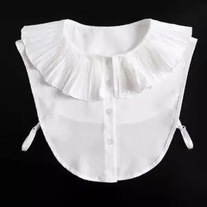 플리츠 쉬폰 페이크카라 주름 넥케이프 블라우스 카라 wYi7+8SKj