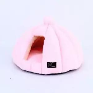 [반려] 고양이 극세사 1P 하우스 이글루 핑크 숨숨집 침대