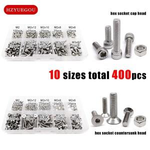 알렌 육각 소켓 헤드 캡 플랫 카운터 싱크 나사 볼트 너트 세트  믹스 키트 박스  304 A2 스테인레스 스틸