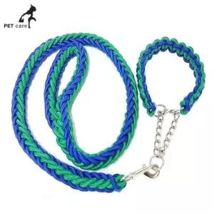 [반려] 블루그린 리드줄세트 목줄 트위스트 대견용