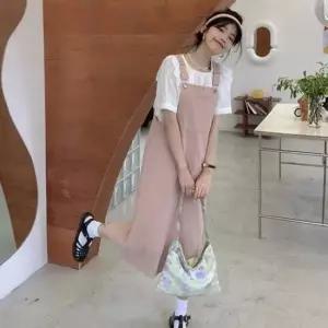 러블리룩 원피스 봄코디 데이트룩 멜빵 코튼 러블리