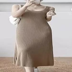 여성 골지 원피스(2XL) (카멜) 단정한원피스 여름원피