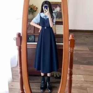 페이크 롱원피스 복고풍 원피스