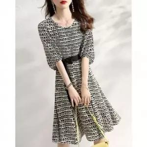 여리 롱박스블라우스 프린팅 우아한반팔원피스 튤립