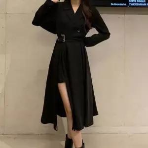 자켓형 롱원피스 랩디자인 벨트 트임 원피스 자켓