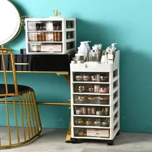 투명서랍장 화장품 캐비닛 보관수납장 상자 화장대 바퀴 수납함 메이크업