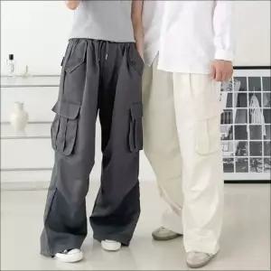 남녀공용 바지 와이드핏 5색 조거 스트링 카고팬츠 투웨이