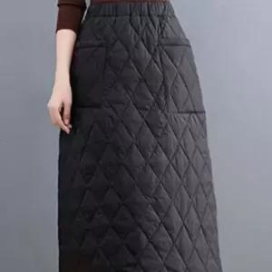 방풍 보온 치마 포근한 누빔 안감의 겨울 패딩 스커트