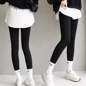 단추 페이크 스커트 레이어드 패션