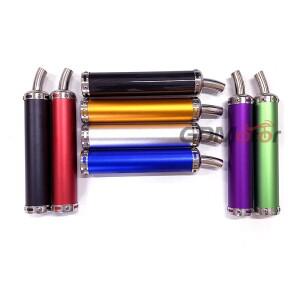 [호환품]범용 메탈 60x280mm 긴 바이크 오토바이 레이싱 배기관 머플러 소음기 50cc-240cc 용 2 스트로크