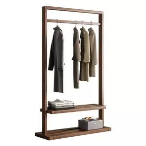 북유럽 까사미아 옷걸이 색상 원목 두꺼운 옷장 바퀴