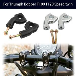 핸들바 바 라이저 클램프 어댑터 리프트 30mm 트라이엄프 보버 블랙 본네빌 T100 스피드마스터 알루미늄 액