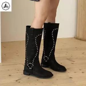 [애슬릿] 스웨이드 롱 부츠 찡 바이커 웨스터 가을 여성 (40946288A)