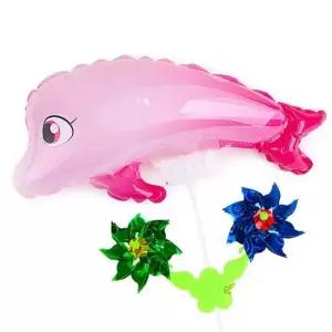 어린이 바람개비 풍선 핑크 벨루가 1P 놀이공원 완구