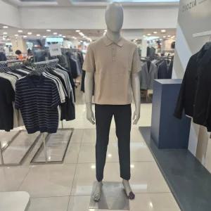 [지오지아]SS 워셔블 비스코스 반팔 카라니트ABF2ET1902