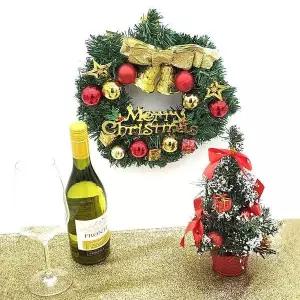 크리스마스 리스 골드리본