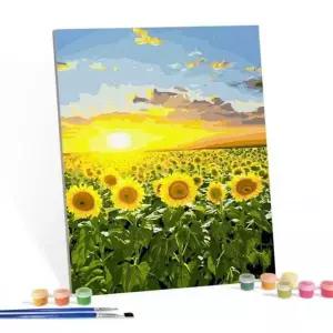 [콩심팥심]DIY 명화 그림 그리기 세트 유화 캔버스 해바라기 빛나는 아크릴