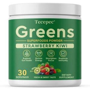 슈퍼 그린 파우더 스피룰리나 클로렐라 적응제 및 섬유질 소화 효소 여성 남성의 팽만감 장 을 위한 프리