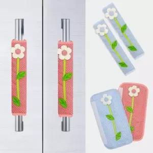 냉장고 손잡이커버 2p 플라워 자동차 벨트 커버 덮개 손잡이덮개 오염방지 장식커버