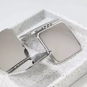 스텐 양면 손거울 사각