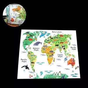 세계지도 벽걸이 동물 창문가리개 인테리어천