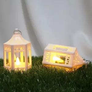 랜턴 캔들케이스 -화이트 미니캔들