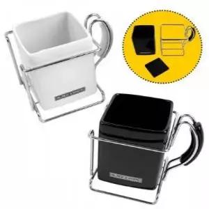 BS 국산 도자기 손잡이 소저통 스푼통 블랙 화이트