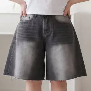 [올리비에스클로젯][55-77]빈티지 워싱 컷팅 버뮤다 데님 팬츠_O2604DP024B