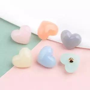 젤리 하트 단추 10p 의류 부자재 고리 손뜨개 20mm 코트단추