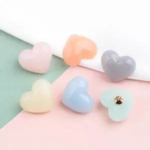 젤리 하트 단추 10p 의류 부자재 고리 손뜨개 20mm 코트단추