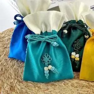 (청록)한국적인소품 색동복주머니 미니복주머니 전통선물