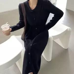 3컬러 루즈 니트 롱 원피스 OSM-1006877