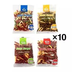 바우와우 버거 100g X10 강아지스낵 소프트 영양간식 반려견간식