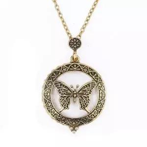 앤틱 레트로 노인 돋보기 목걸이 겸용 나비