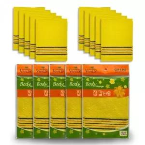 때타올 10P 노랑 때밀이 수건 2개입