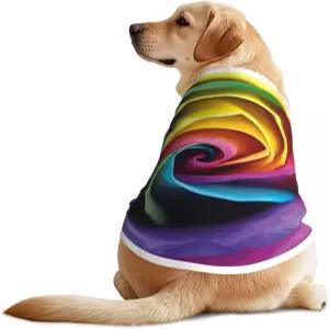 골든 리트리버 저먼 셰퍼드를 위한 야외 산책용 대형 개 메쉬 조끼 레인보우 로즈 플라워 통기성 옷 소프트
