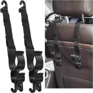 SUVnie 2 PCS 조절식 카시트 헤드레스트 후크 자동차 시트 등받이 보관용 걸이 지갑 우산 가방 코트용