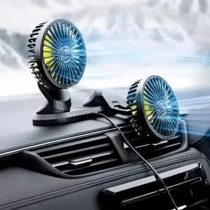 (색상 차량 USB트윈선풍기)트윈선풍기 차량용 USB 카선풍기 각도조절 듀얼팬 USB선풍기 듀얼선풍기