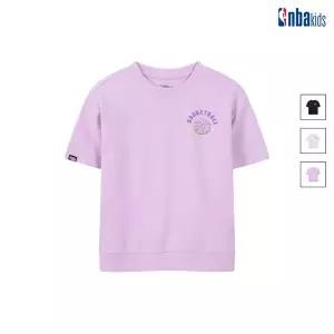 [NBA KIDS](천안아산점)바이올렛 간절기 루즈핏 반팔 맨투맨 K262TS160P_VO(75)