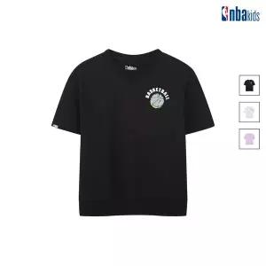 [NBA KIDS](천안아산점)블랙 간절기 루즈핏 반팔 맨투맨 K262TS160P_BK(19)