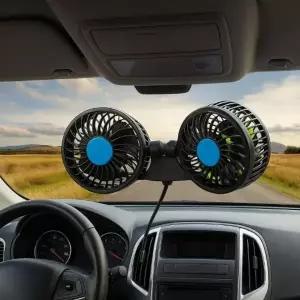 흡착식 차량용 환기 카팬 선풍기 12v 각도조절 트윈팬 품