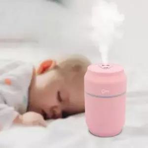 ( )USB 가습기 미니 가습기 선풍기 LED등 가습기 핑크