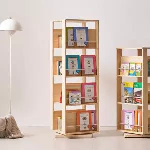 [비앙스] VONI 편백나무 전면 회전책장 4단